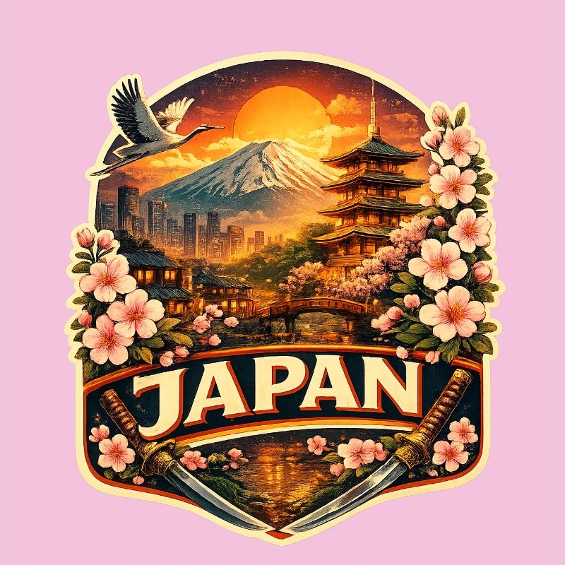 Japan Sunset Lantern Badge