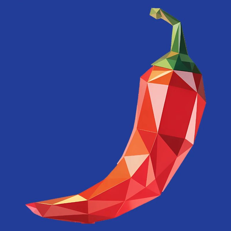 Chili Pepper - Cool Low Poly Vegetable Logo