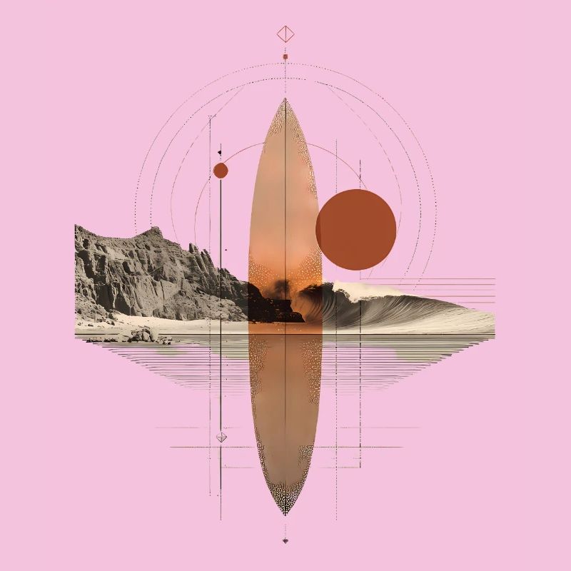 Copper Waves Orbit - Geometric Surfboard