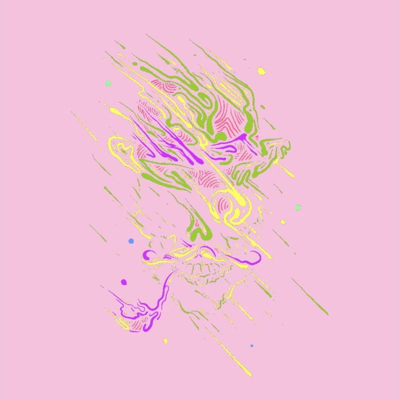 Glowing graffiti neon skull
