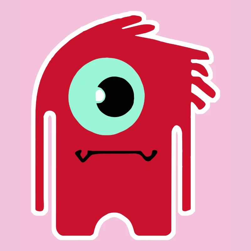 Red Cyclops Monster | Funny Chibi Alien 