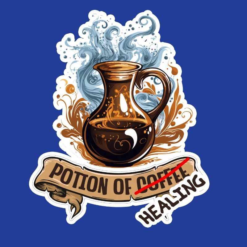 Kaffee Oder Heiltrank Fantasy RPG Shirt