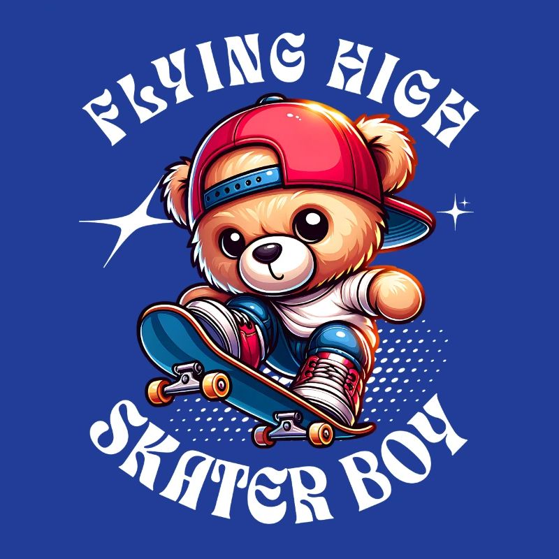 Skater Teddybär auf Skateboard