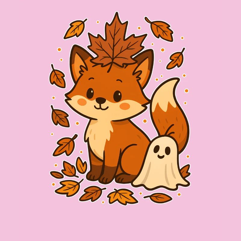 Herbstlicher Fuchs mit Blättern