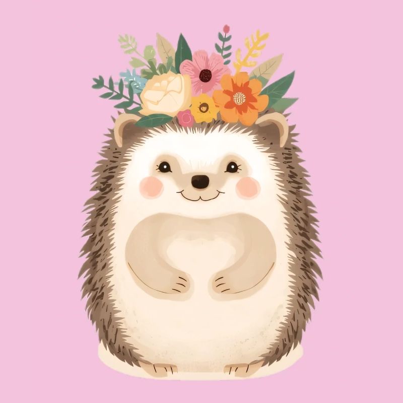 Hérisson en couronne de fleurs : doux ami de la forêt