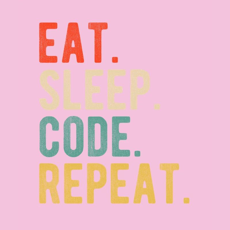 Eat Sleep Code Repeat Programmer Nerd Retro