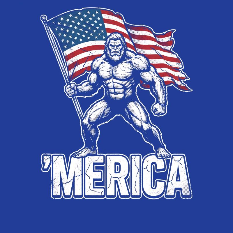 America Bigfoot Funny 4th of July Bigfoot Ameri