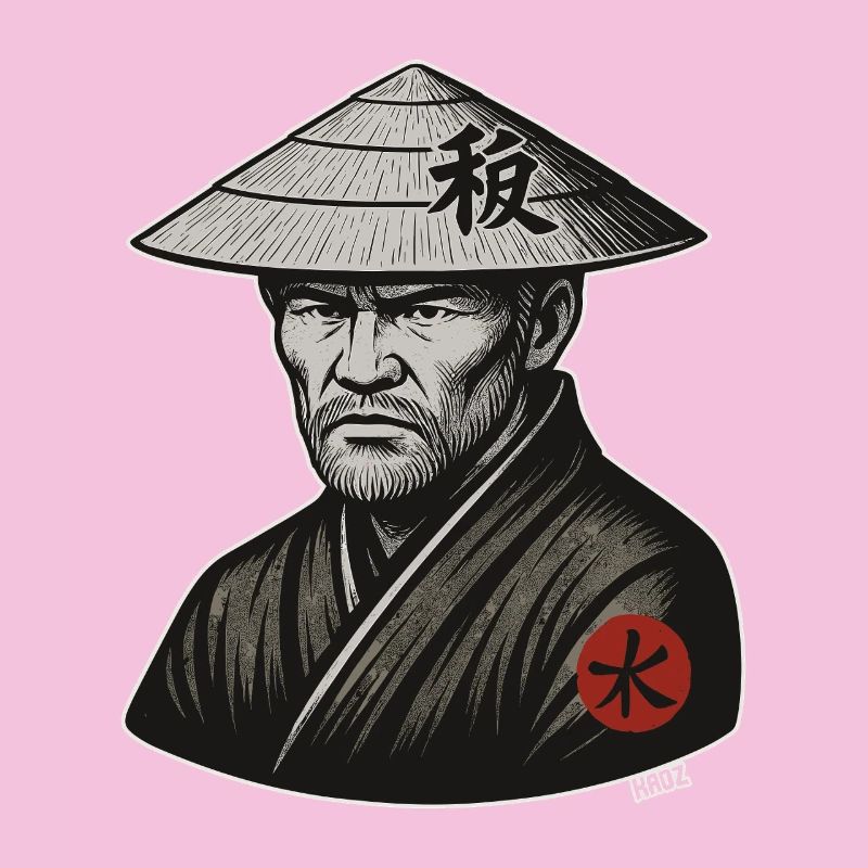 Rice Hat Samurai Warrior