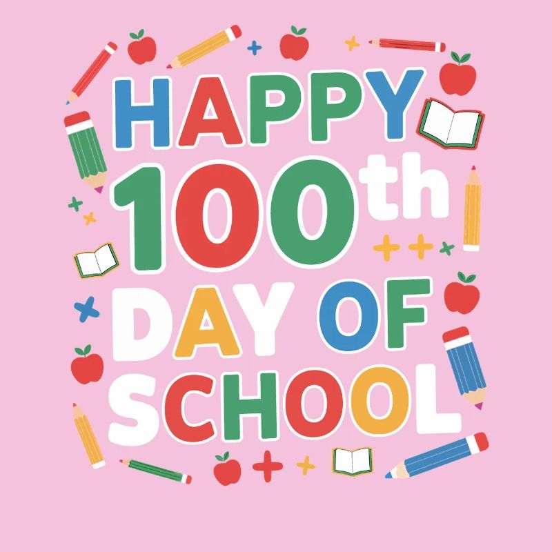 Joyeux 100e jour d’école – une école colorée