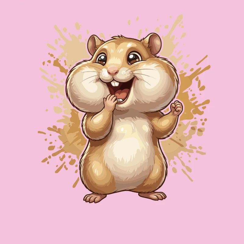 Illustration joyeuse de la splash de hamster