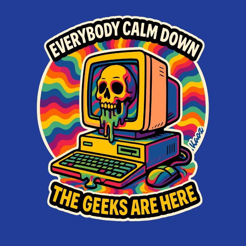 Geeks sind hier Retro Skull Computer