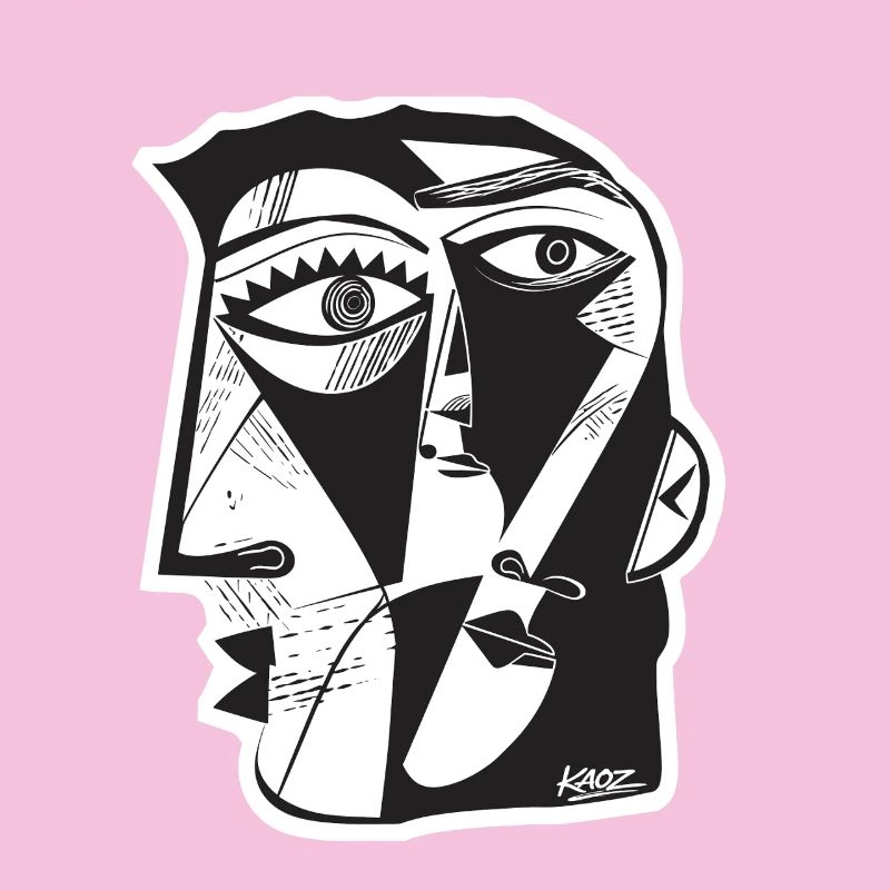 Trait de face cubiste