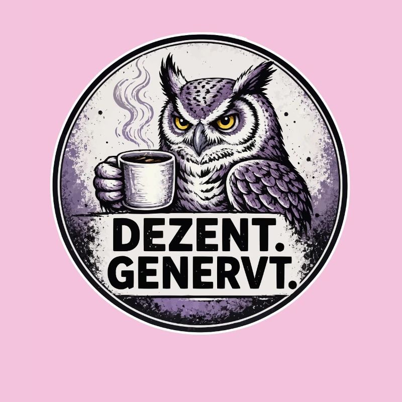 Dezent Genervt Eule mit Kaffee