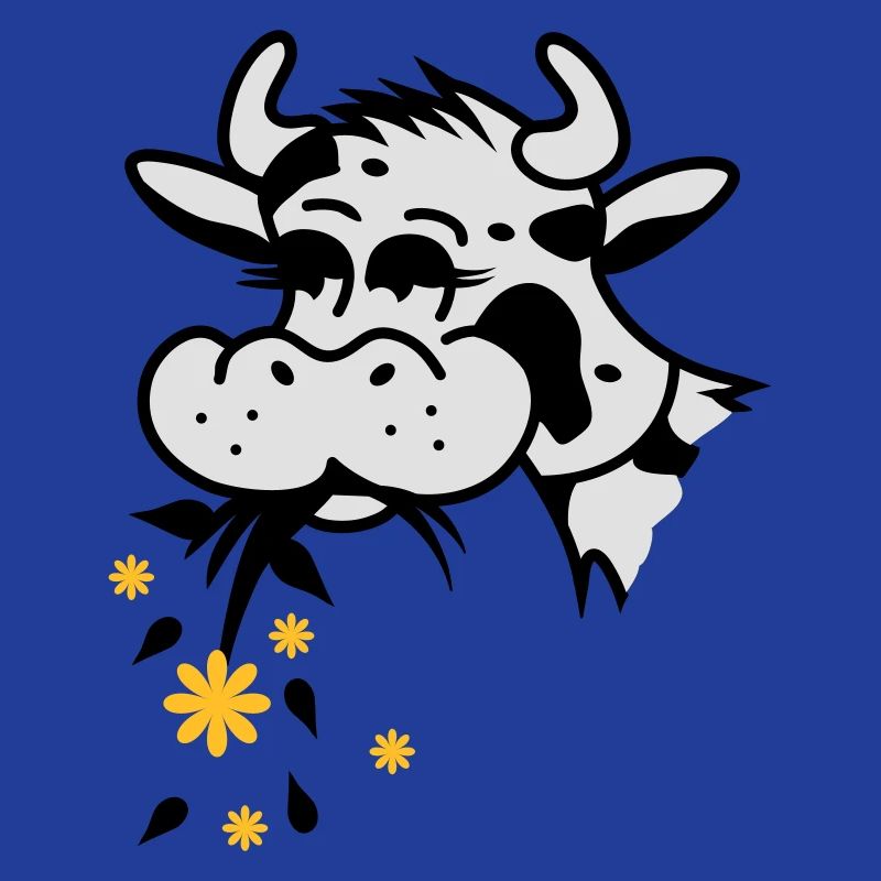 Cow eats bouquet