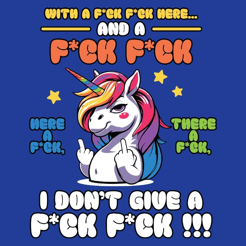 Buntes Einhorn mit frechem Spruch Old Mcdonald