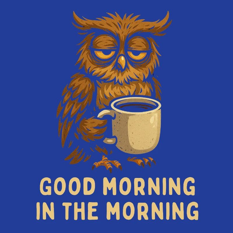 Schlafmütze Eule mit Kaffee