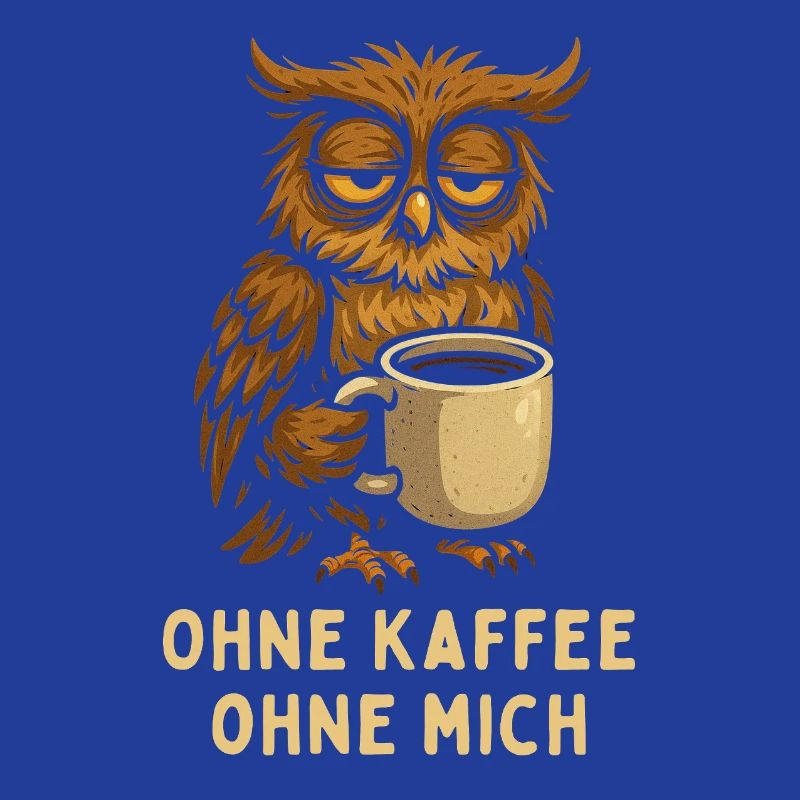 Nickernde Eule mit Kaffee