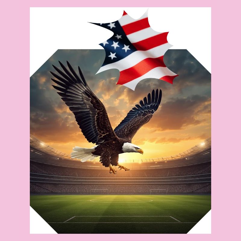 Patriotic eagle in stadium
