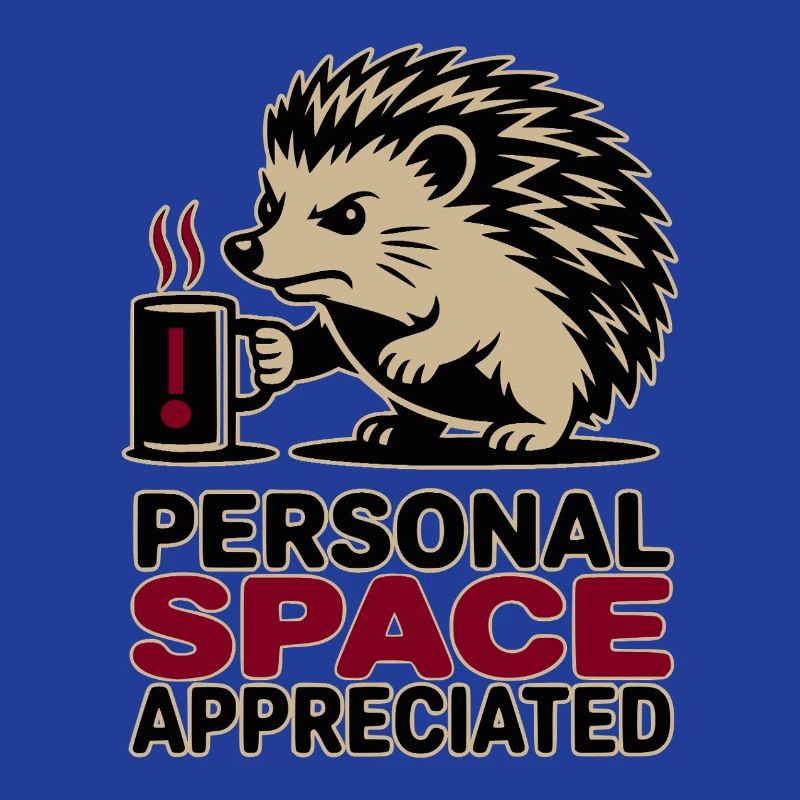 Grumpy Hedgehog Persönlicher Raum Introvertierter Kaffee