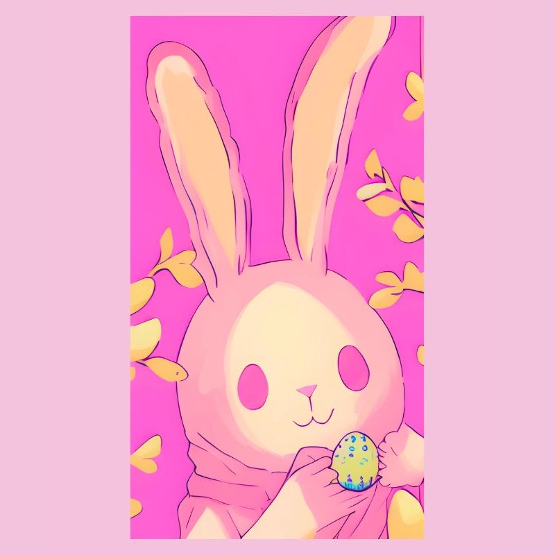 Pastel Easter Bunny Pink Easter Egg