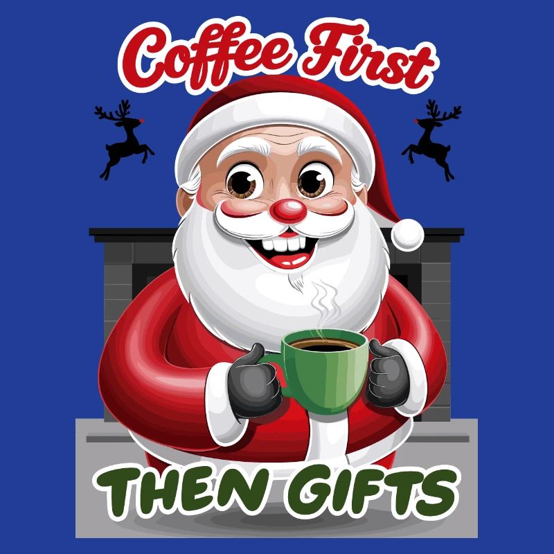 Weihnachtsmann mit Kaffee