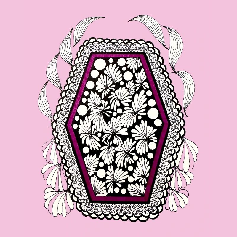 Flower frame in magenta frame