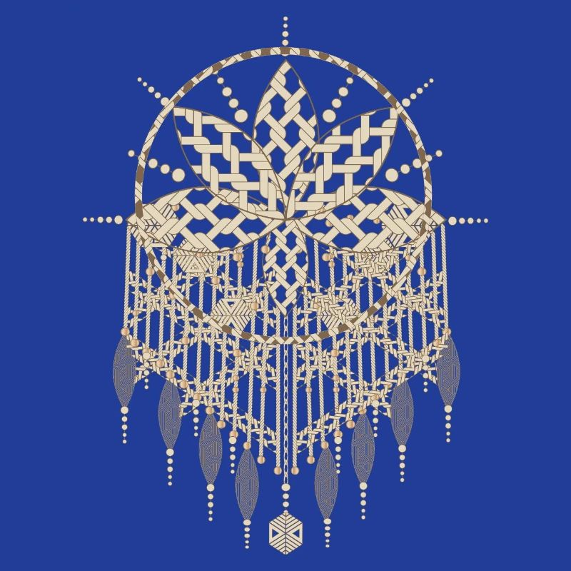 Macramé pendant with ornate knot patterns