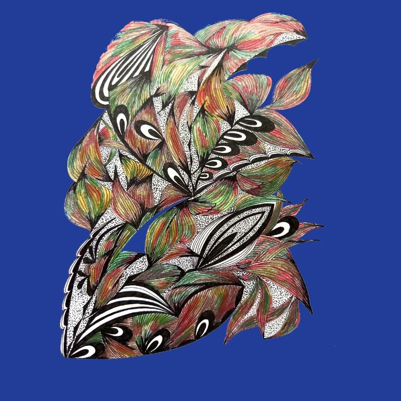 Vibrant Leaf Peacock Pattern