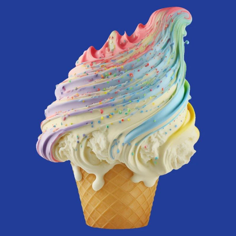 Regenbogen-Eiscreme Wellen