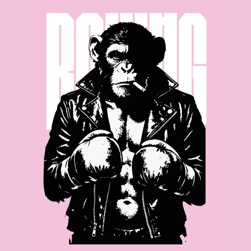 Monkey Boxer Rebel Monkey in Leather Boxing Jacket