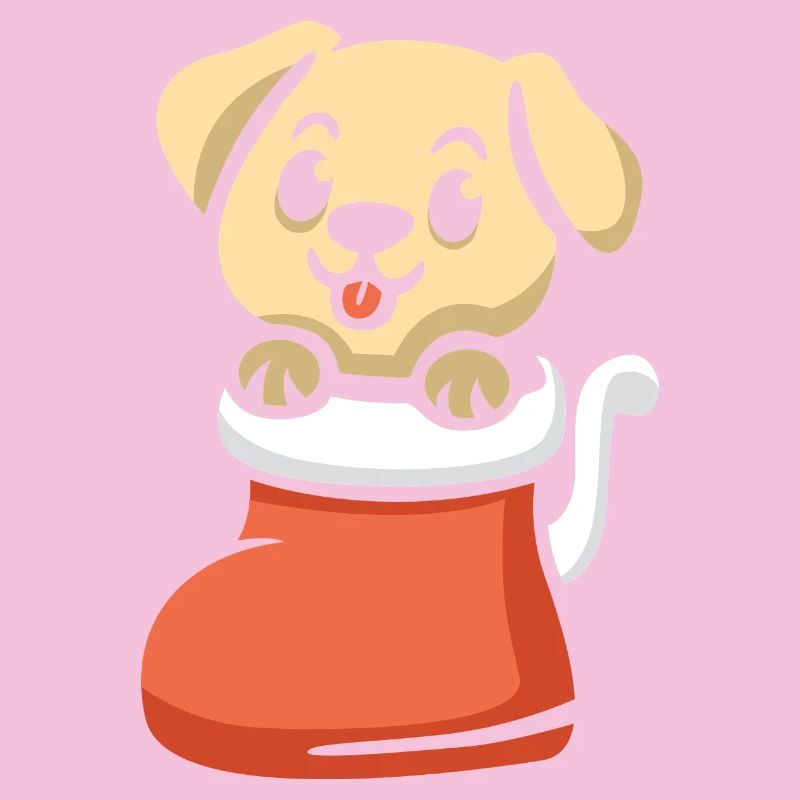Chiot de Noël mignon dans la botte
