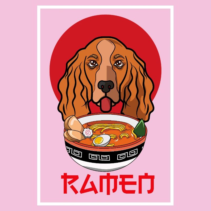 Cute Cocker Spaniel Dog Face Illustration