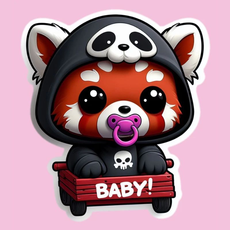 Panda bébé en capuche noir