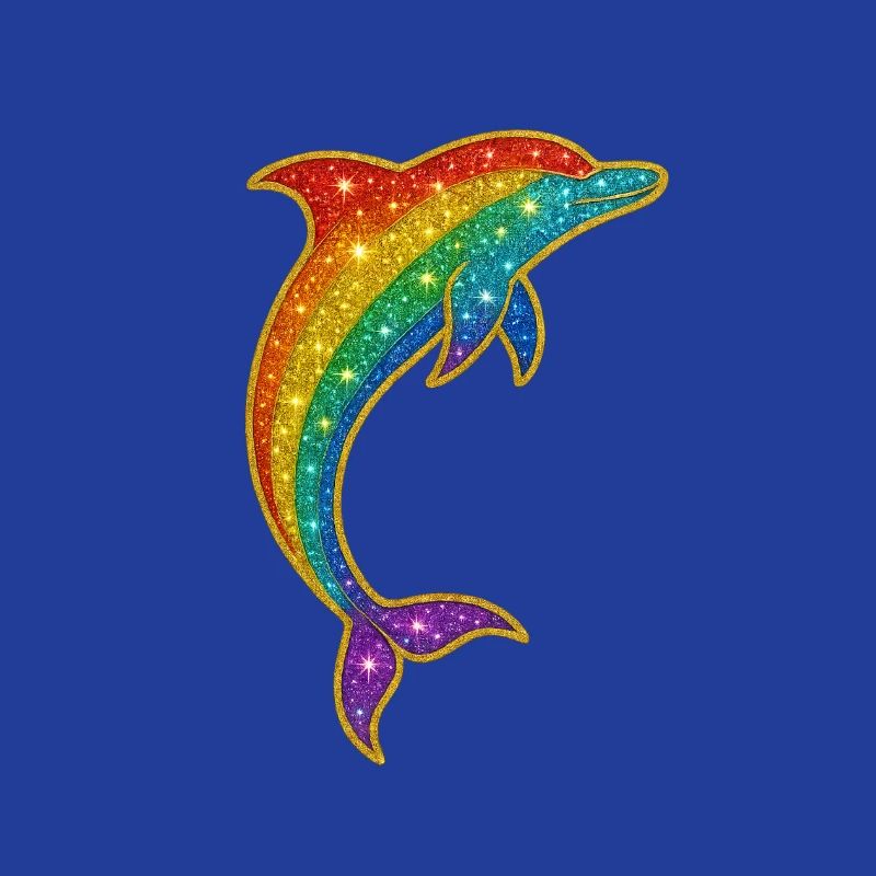 Glitzernder Regenbogen-Delfin