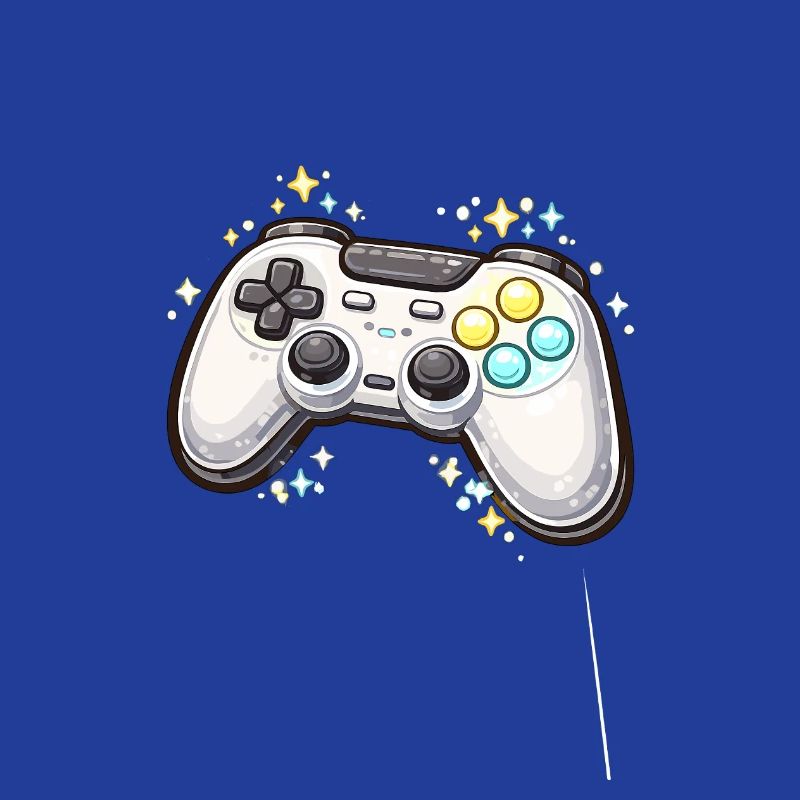 Glowing game controller with stardust