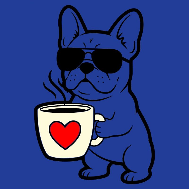 Frenchie Hund Kaffee Outline