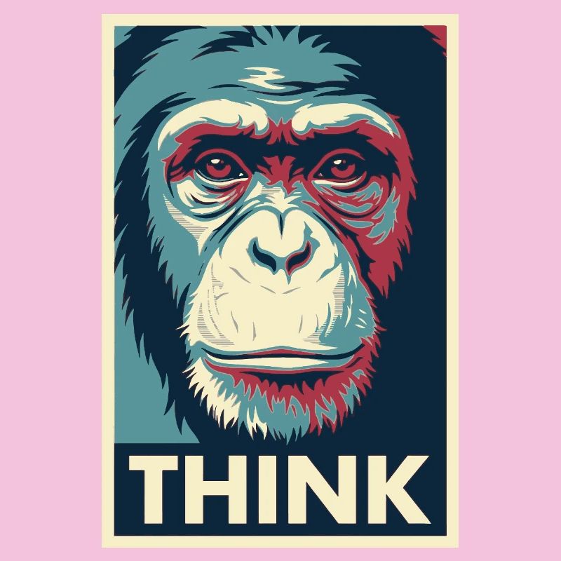 Monkey Thinking Pop Art Poster