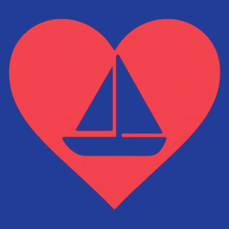 Herz mit Segelboot Design