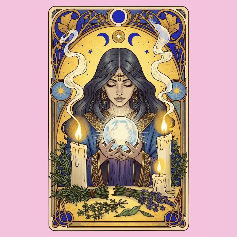 Mystical Moon Magic Tarot Illustration