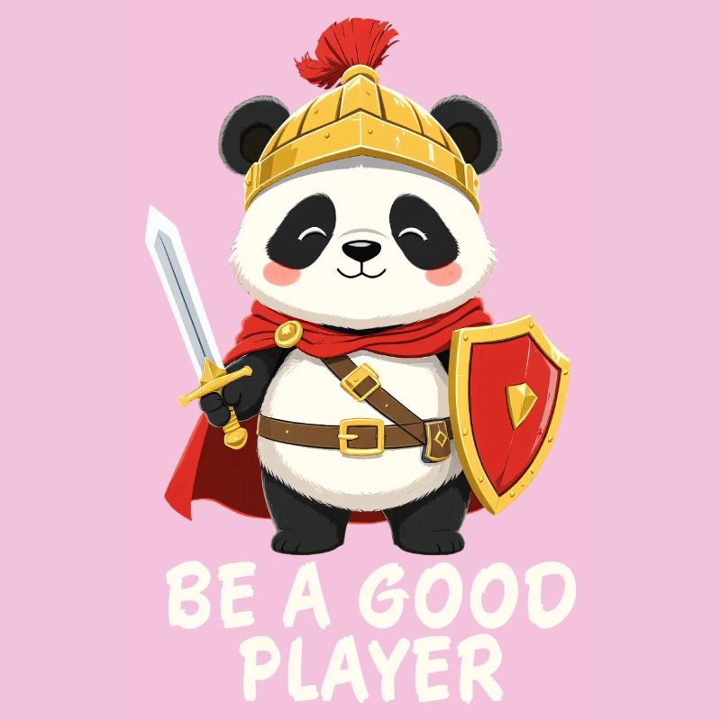 Panda Ritter mit Schwert – Be A Good Player