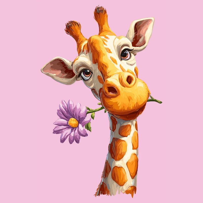 Giraffe mit Blume
