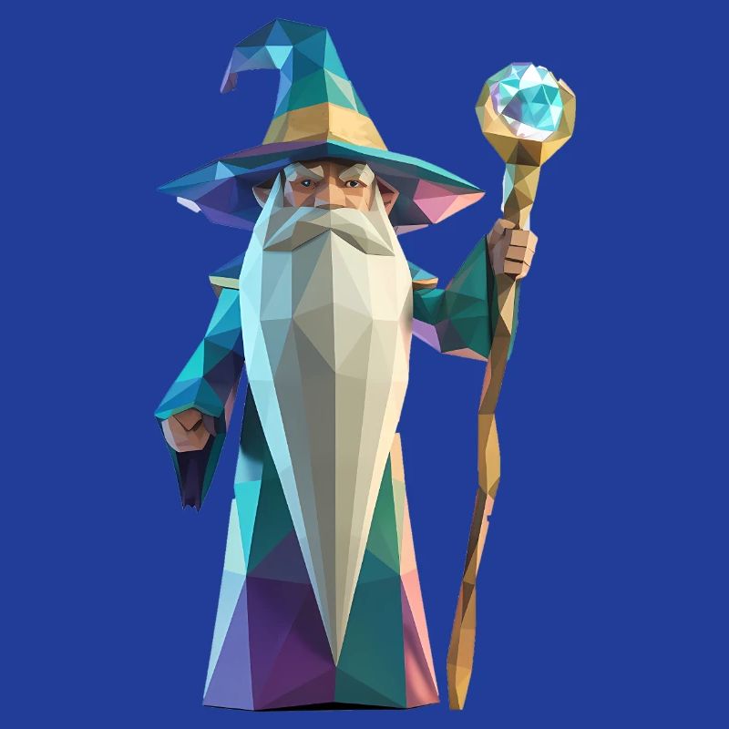 Wise Wizard - Cool Low Poly Logo