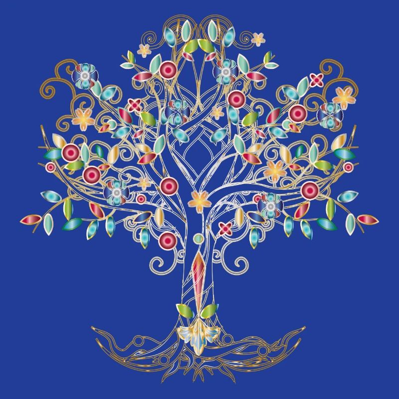 imaginative tree in metallic colors