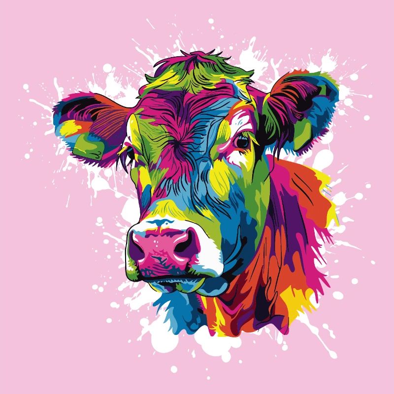 Explosion de couleurs Cow Pop Art