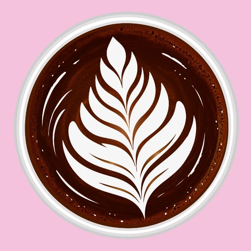 Latte Art Leaf Cappuccino Design