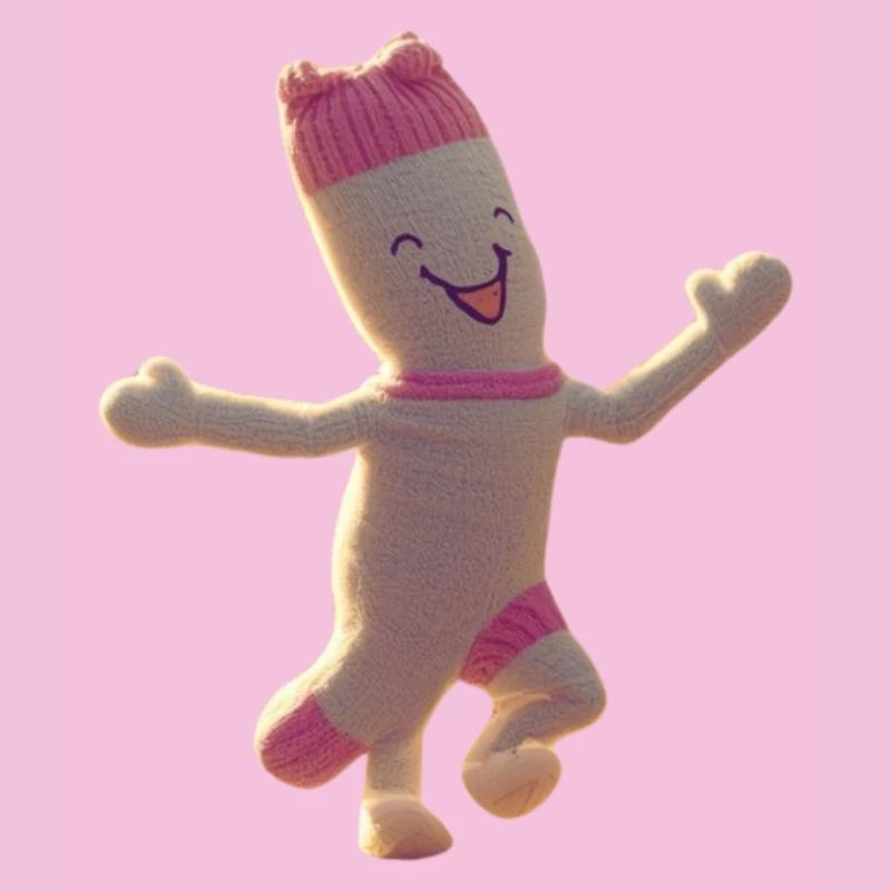 Cheerful sock friend