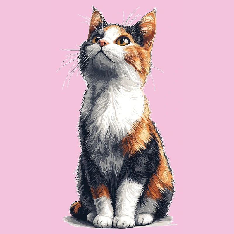 Bunte sitzende Comic Katze