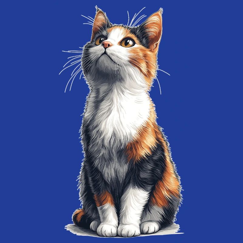 Bunte sitzende Comic Katze