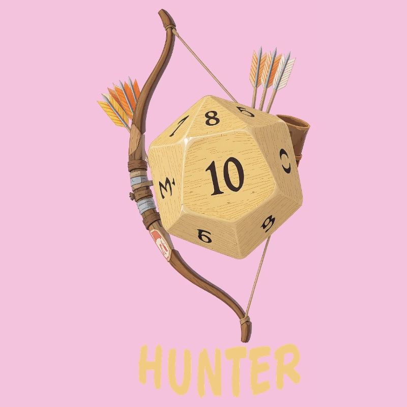 D20 avec arc et flèche – Dés fantastiques de chasseur