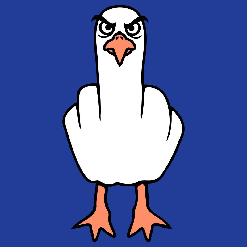 Mouette majeur insulte doigt puant vilain